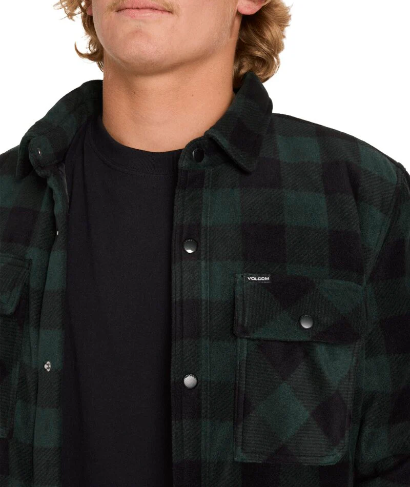 Volcom Bowered Fleece Over-Shirt - Scarab - Image 4