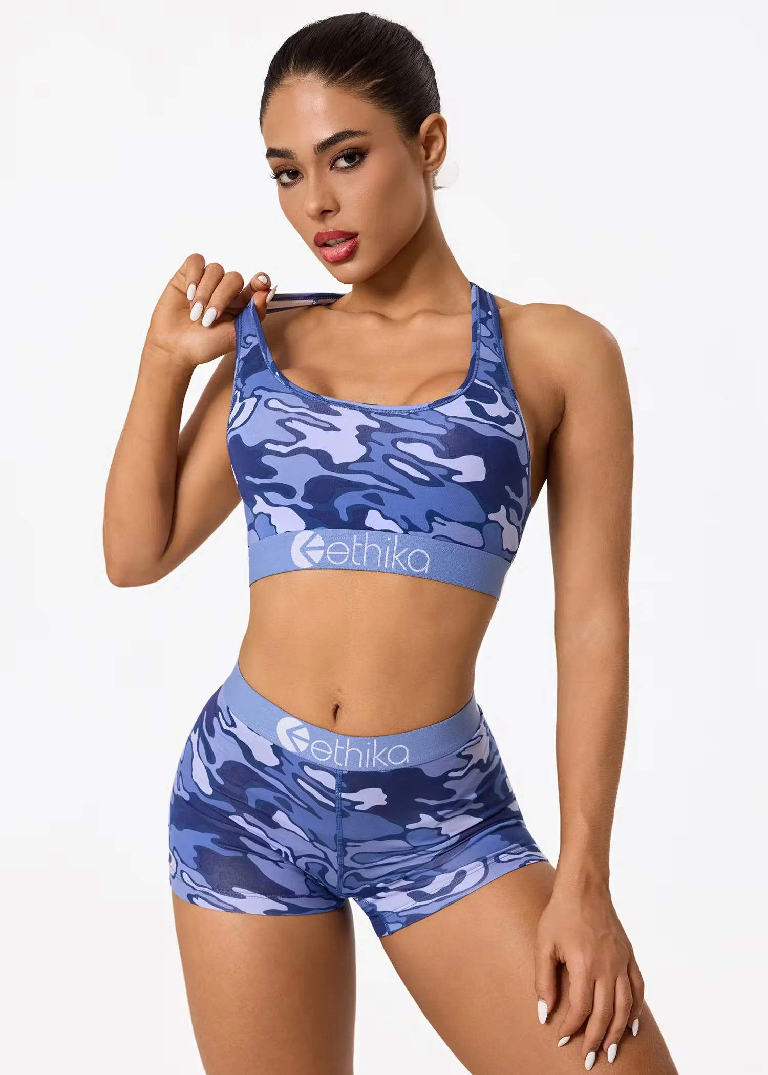 Ethika Womens Bolt Camo Sports Bra