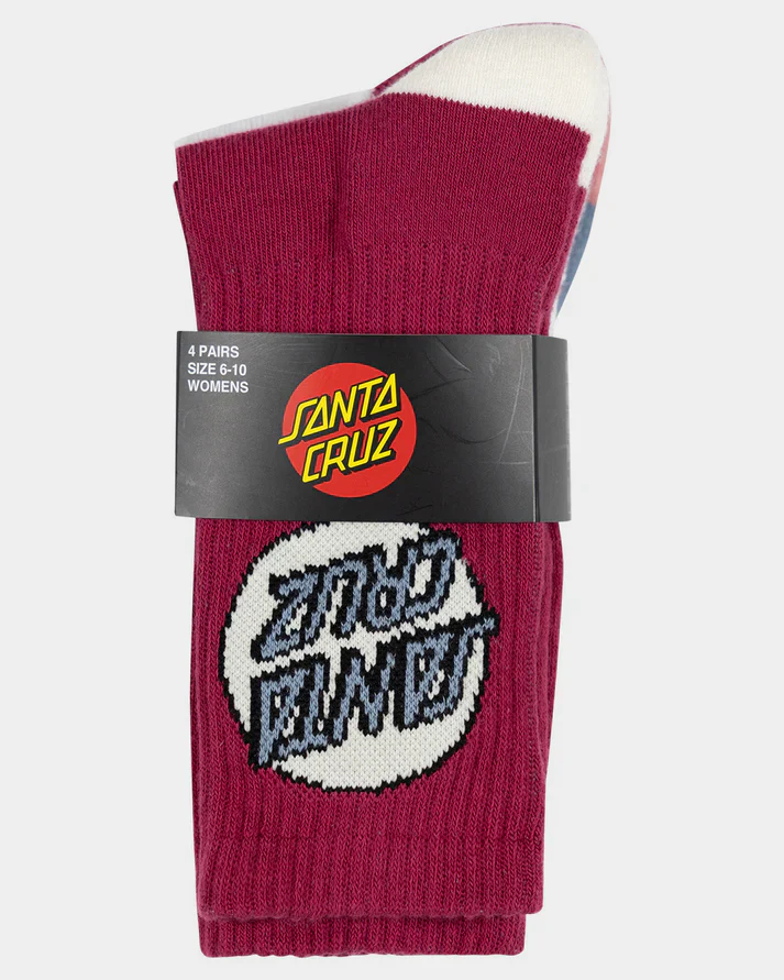 Santa Cruz Womens Other Dot Crew Sock 4 Pack - Image 6