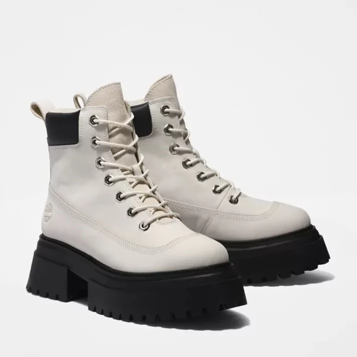 Timberland Womens Sky 6 Inch Lace Up Boots White Nubuck - Image 2
