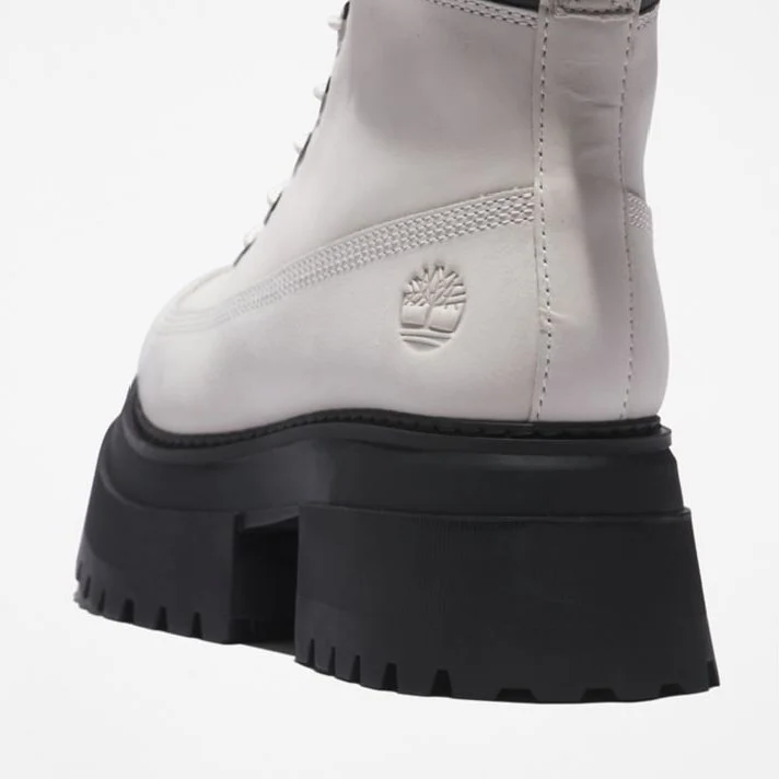 Timberland Womens Sky 6 Inch Lace Up Boots White Nubuck - Image 9