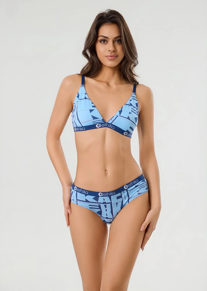 Ethika Womens Stacked Triangle Bra